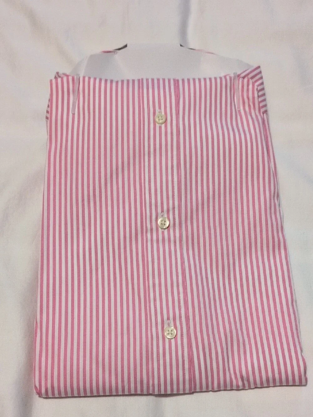 Polo by Ralph Lauren Pink & White Striped Oxford Unisex Shirt.